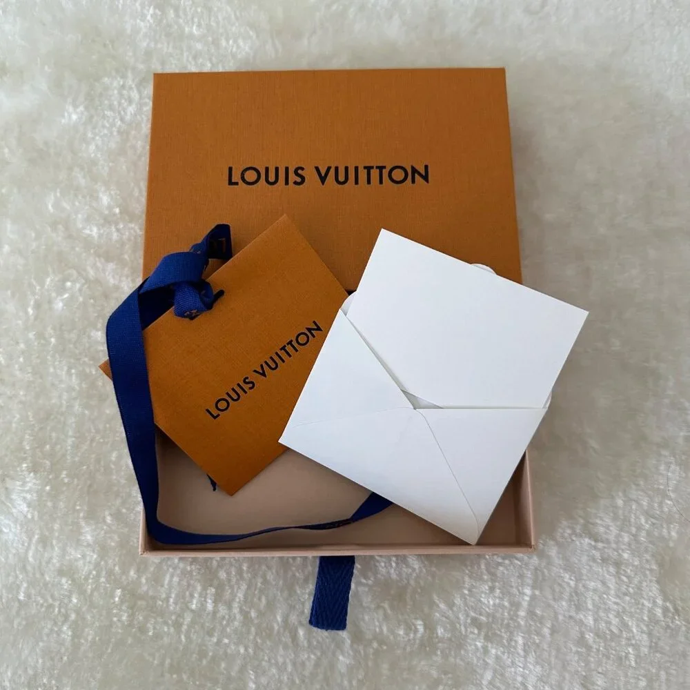 Louis Vuitton Empty Gift Box For a Two Cards Holder Orange Brown